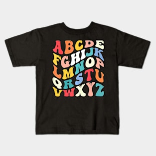 alphabet hi back to school ABC Pre K Kindergarten Teacher Kids T-Shirt